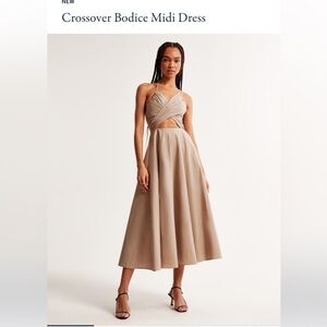 Brand new with tags petit dress Crossover Bodice Midi Dress, xxs petite